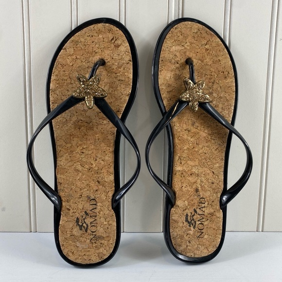 Nomad Black and Gold Starfish Sandals - Picture 2 of 7